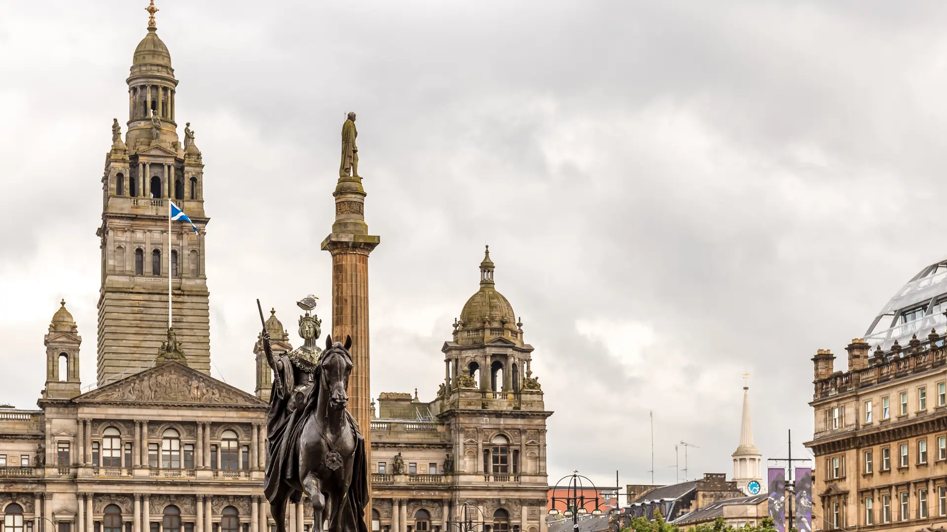 View of Central Glasgow in Scotland, UK