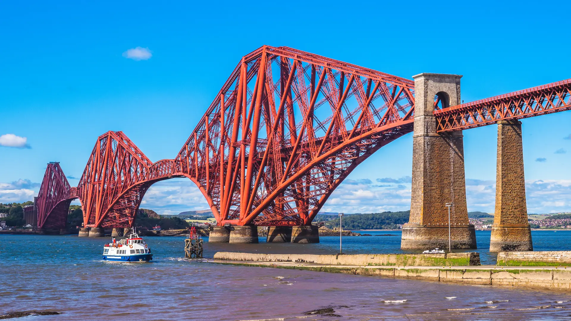 Forth Bridge across Firth of Forth in edinburgh