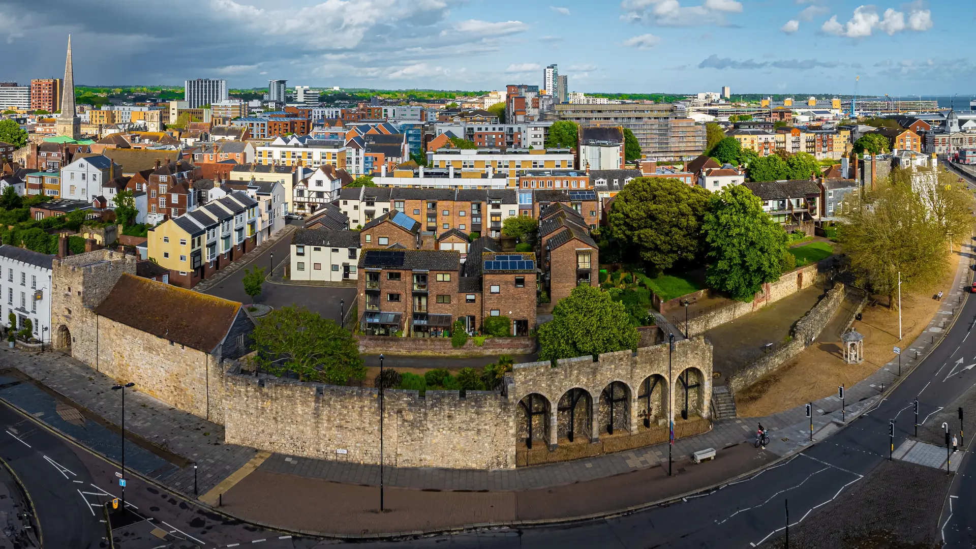 Aerial view of Southampton is a port city in Hampshire, England, UK