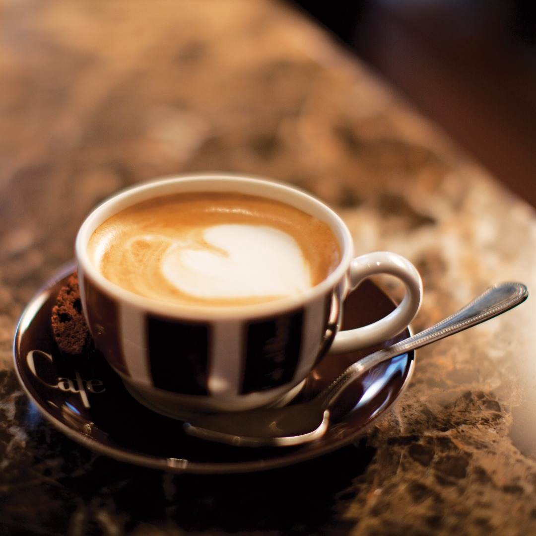 Latte on table