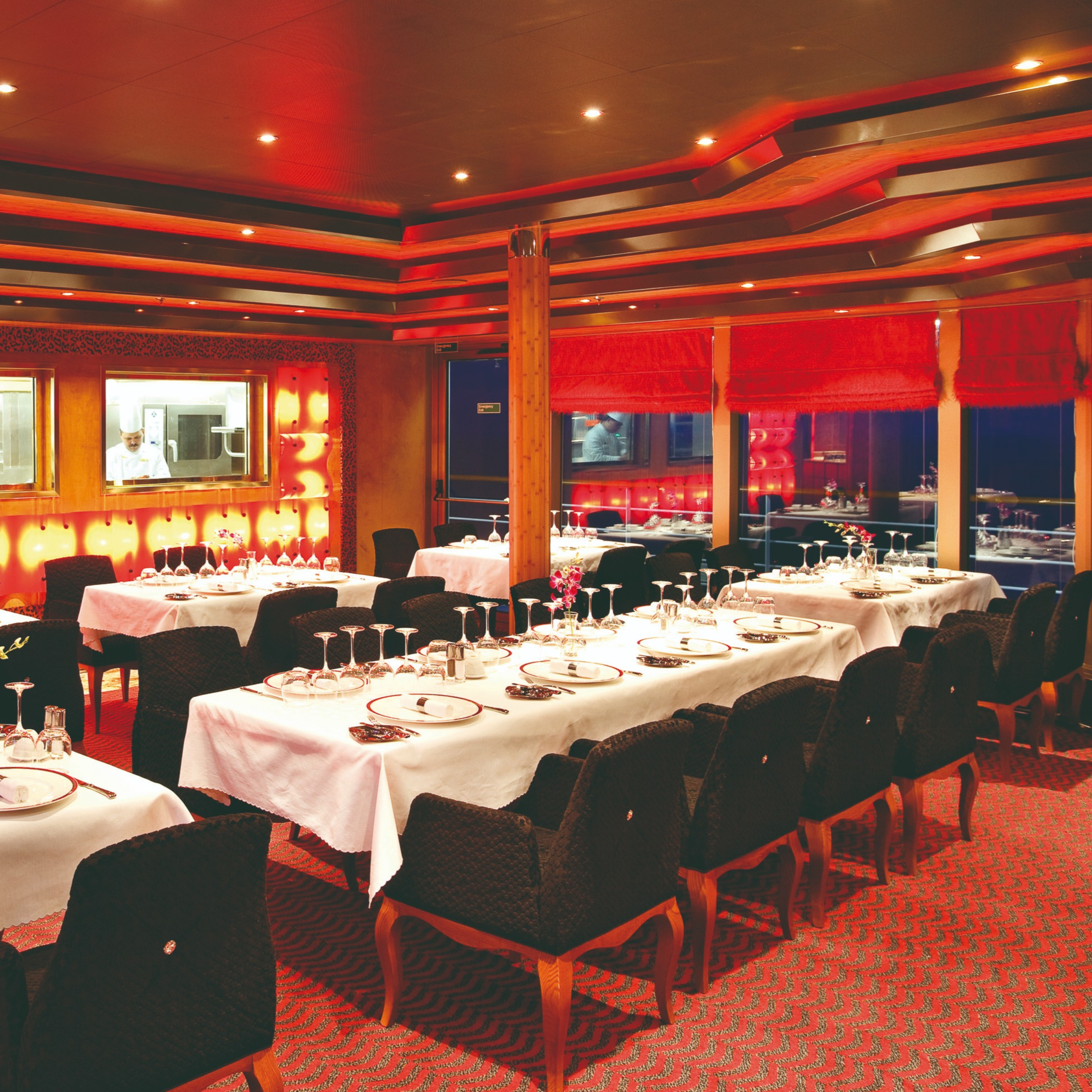Red Dining Area