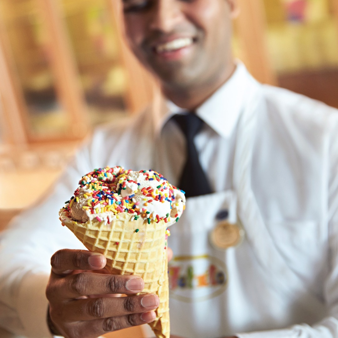 Man Serving Ice Cream