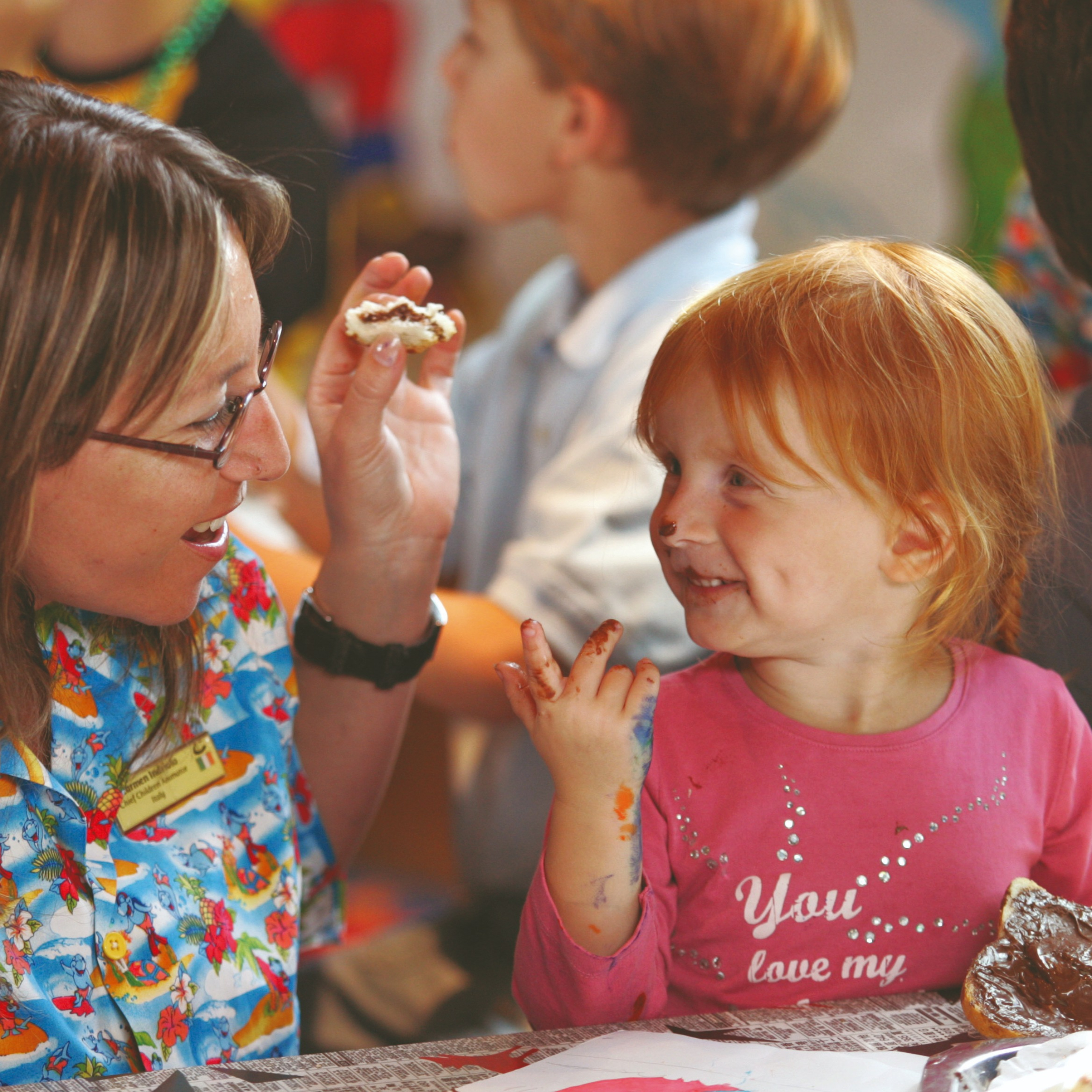 Guests eating Nutella