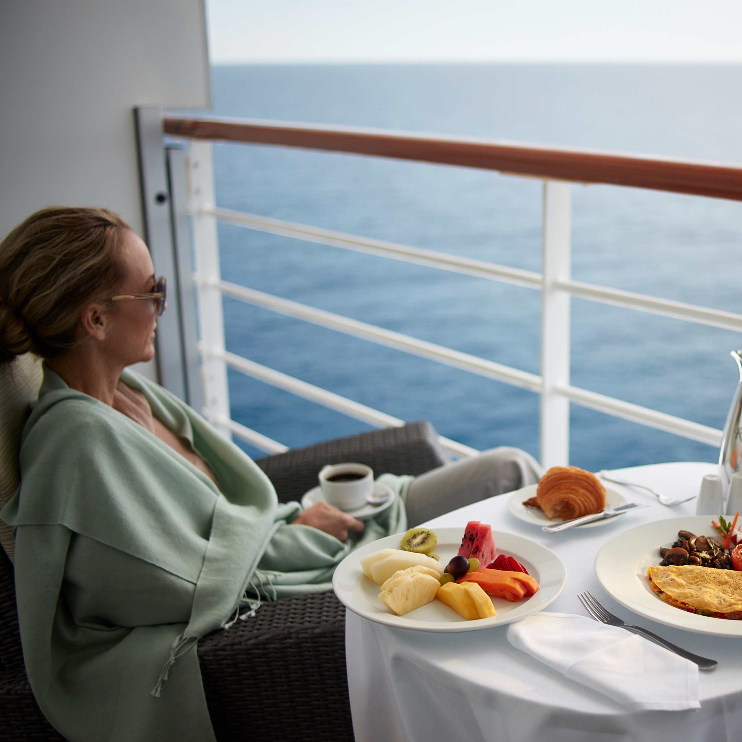 Eating on Balcony