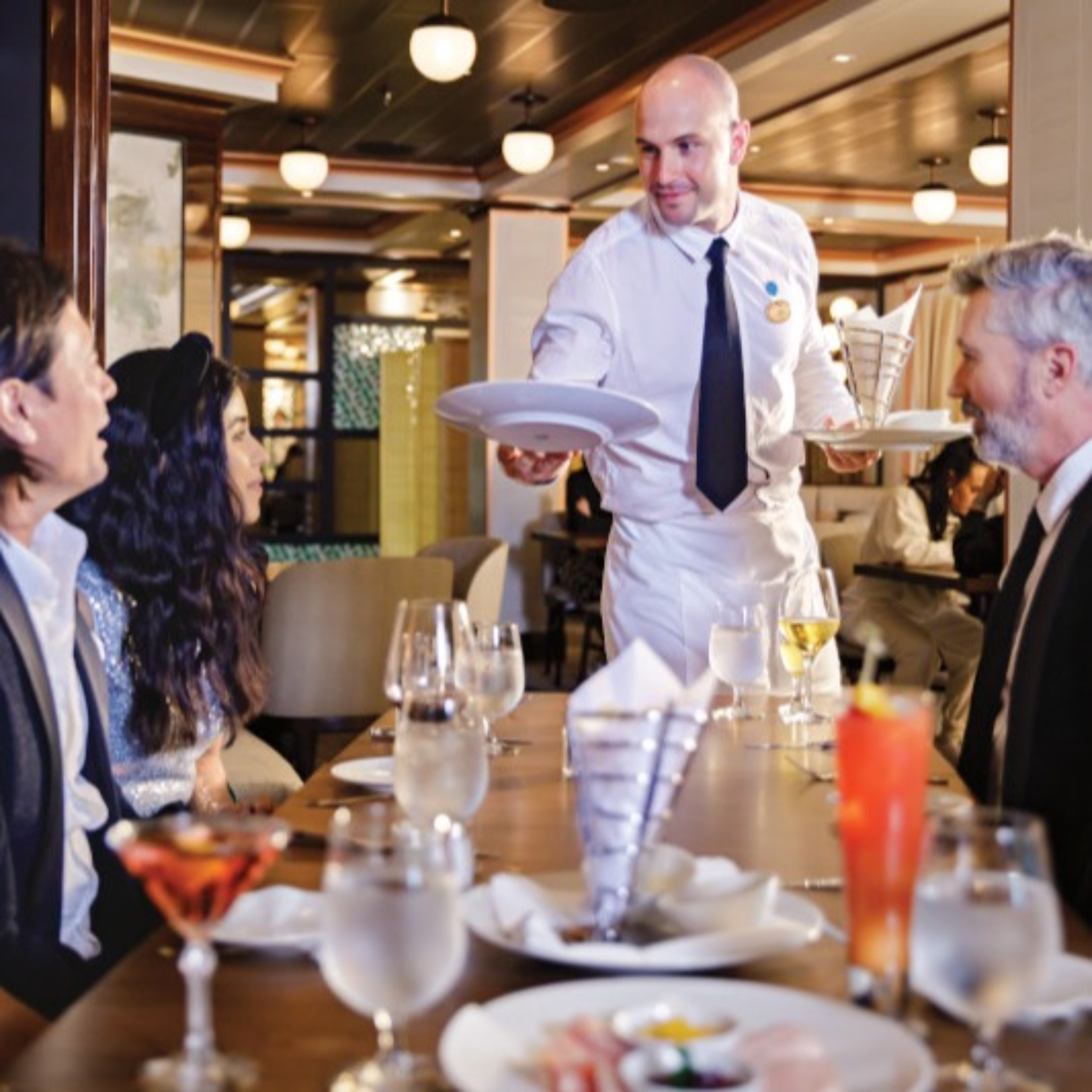Waiter Serving Food