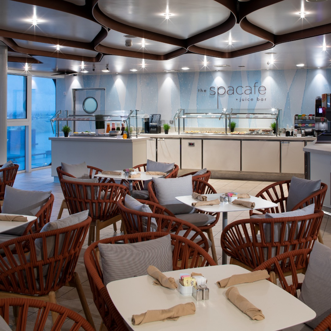 Cafe seating and buffet