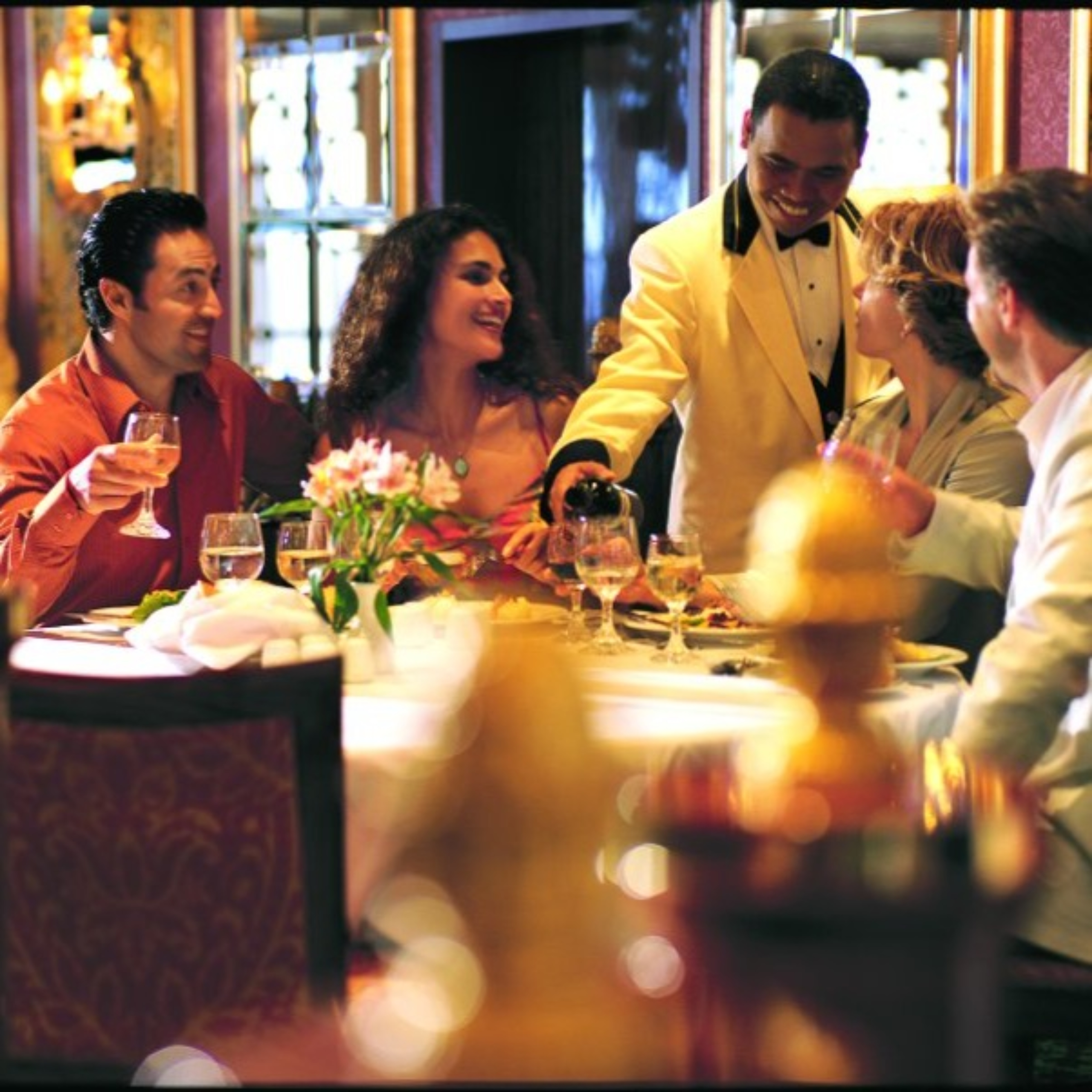 Guests eating