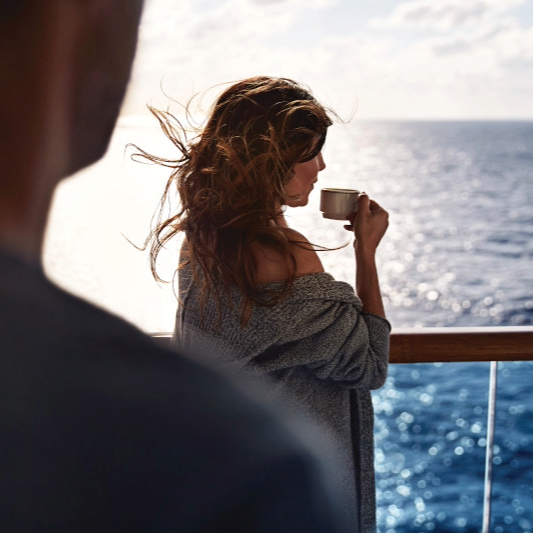 Woman drinking coffee